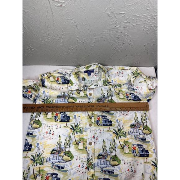 Clearwater Outfitters Florida Palm Tree Vintage Car Print Hawaiian Camp Shirt XL - Picture 5 of 5
